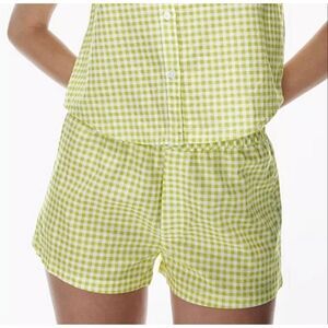Aritzia Sunday Best Green Gingham Pull On Shorts size M